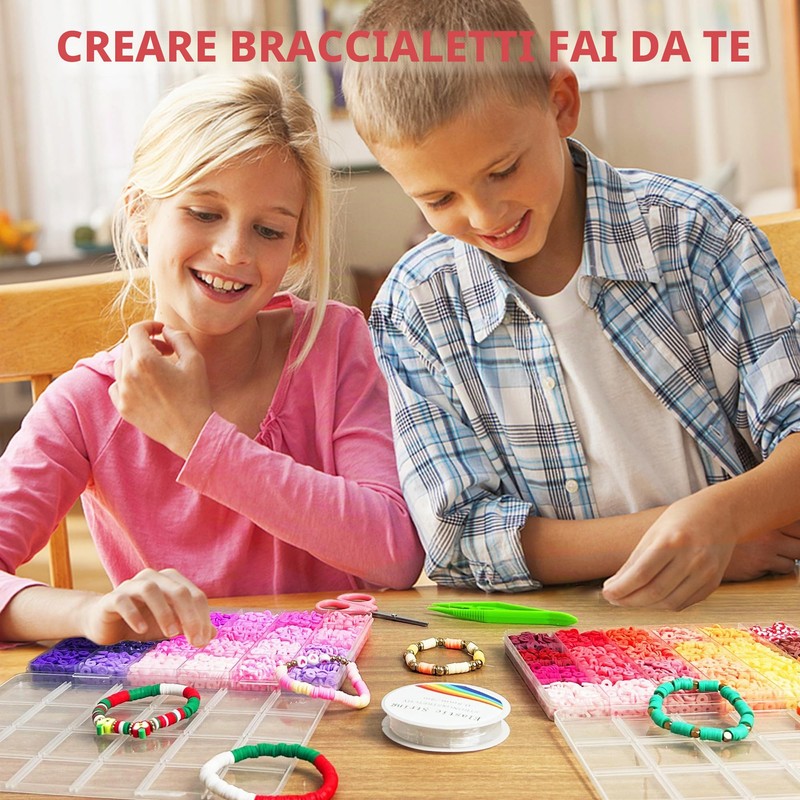 Dazhqp Set di 15500 perline da infilare, 96 colori perline