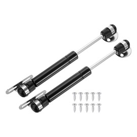 sourcing map 2Pcs Lid Support Hinges, 6 Inch 60N Gas Struts Soft Close Folding Lid Stay Hinges Lift Support Slow Lowering Pneumatic Lid Buffer for Cabinet Closet Wardrobe, Black