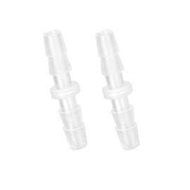 Quickun Plastic Hose Barb Fitting, 3/16" x 3/16" Barbed Splicer Mender Joint Adapter Union Fitting (Pack of 2)