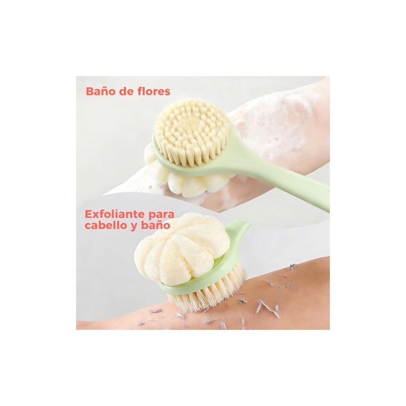 Cepillo Corporal 2 en 1, Cepillo de Baño para Cuerpo