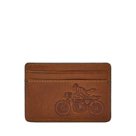 Fossil Wallet for Men - Bifold Bronson Eco Leather ID Card Slot ML4563206 - 4.3" L x 1/2" W x 3.5" H, brown
