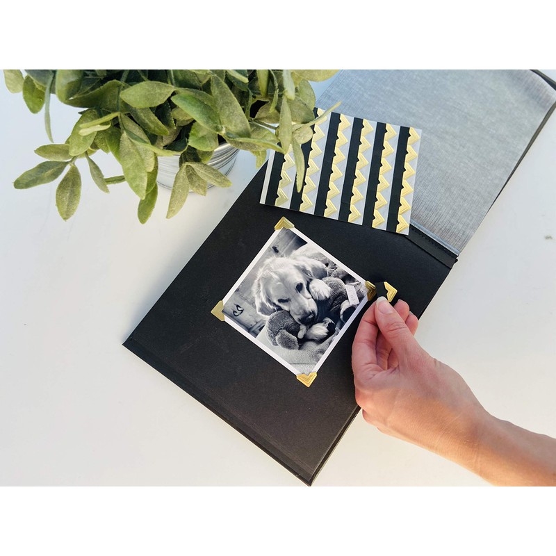 3L Scrapbook Adhesives Self-Adhesive Creative Paper Photo Corners, Gold, 108-Pack