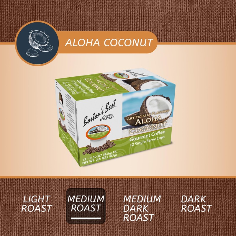Boston’s Best - Aloha Coconut Medium Roast Gourmet Delicious Flavored
