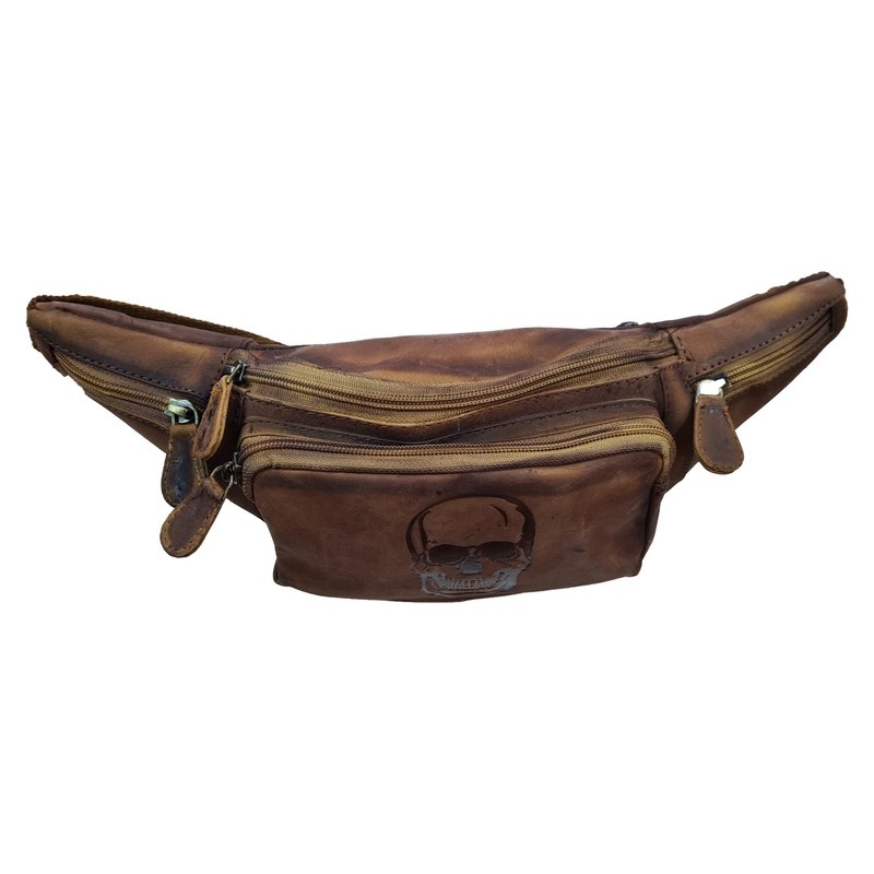 Real Leather Belt Bag Hip Bag Bum Bag Skull Solo