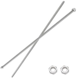 Jersvimc 2Pcs 1/4"-20 Threaded Rod Stainless Steel 1/4 Threaded Rod, Long Threaded Studs Fully Threaded Rods & Studs Right Hand Threaded Screw for Bolt Clamps Anchor