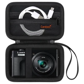 Canboc Carrying Case for Panasonic LUMIX ZS99 Point and Shoot Camera, Compact Camera Bag, Zipper Mesh Pocket fits USB Cable, Batteries, Black (Case Only)