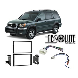 Absolute RADIOKITPKG18 Fits Honda Pilot 2006-2008 w/o OE NAV Double DIN Harness Radio Dash Kit