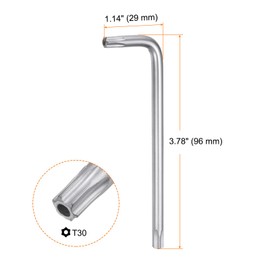 sourcing map 2pcs T30 Tamper Proof Torx Star Key Bit Wrench 3.78" L-Shaped 6 Points Wrenches Chrome-Vanadium Steel Hand Tool for Automotive/Home Repairs