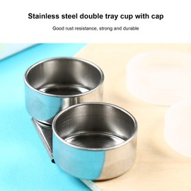 MUNEFE 3Pcs Oil Painting Palette Cup, Palette Cup, Stainless Steel Painting Palette Cup for Acrylic or Watercolor Oil Painting