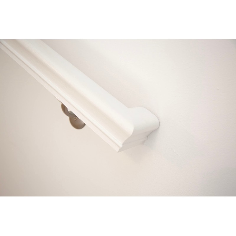 Solid Red Oak Handrail Kit with Wall Returns and Wall