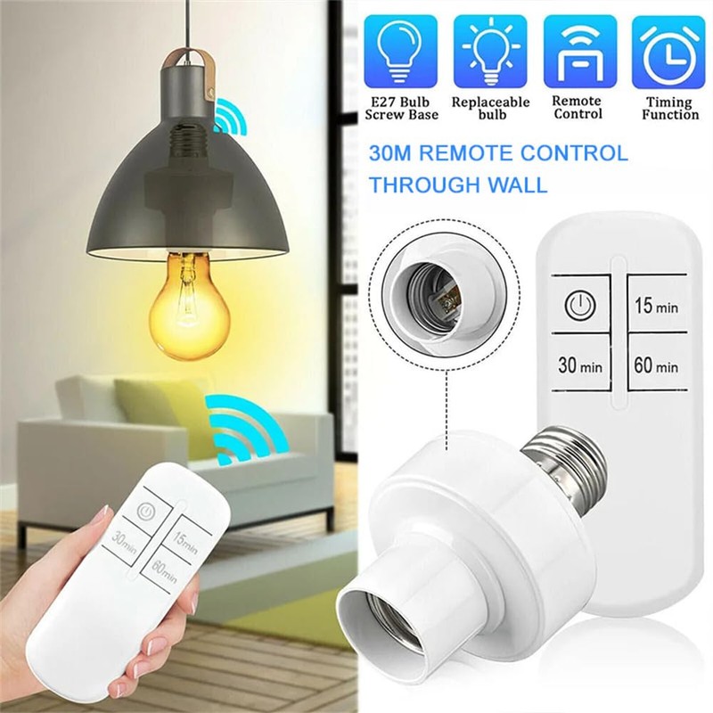 SZXJY Remote Control Light Socket with 15 30 60 Minute