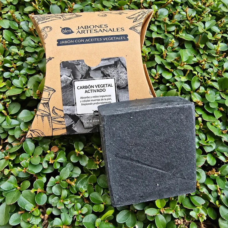 Jabón Artesanal Blen Carbón Activado 100 g Limpieza Profunda y