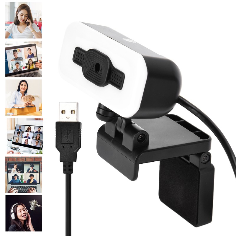 2K Web Camera Automatic Focusing 1080p with LED Light Computer