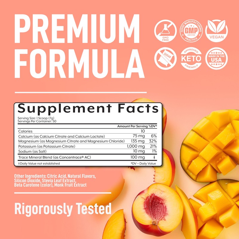 Keppi Electrolytes Powder – Peach Mango Flavor – No Sugar