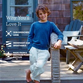 Fair Harbor Kids The Saltaire Crewneck –– Kids's Relaxed Long Sleeve Sweatshirt –– Incredibly Lightweight and Breathable Navy