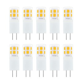 Greeogin G4 LED Light Bulbs,12V AC/DC, 2.5 Watt Equiavlent to 20-25W, Warm White 3000K, T3 Bi-Pin Base Landscape Light Bulbs, Non-dimmable 10pcs …