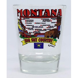 Montana State Elements Map Shot Glass