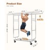 Hoctieon 2-Minute Assembly Double Rod Clothes Rack, Heavy Duty Rolling