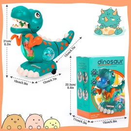 Thedttoy Baby Toys Musical Light Crawling Walking Dinosaur Toys for Boys Girls 12 18 24 Months, Baby Musical Toy Sound Toys Birthday Present Dino Gifts for Kids Toddler Age 1 2 3 4+ Years Old (Green)