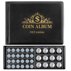 MUDOR Coin Collection Holder Album for Collectors, 312 Pockets Coin Collection Book Supplies