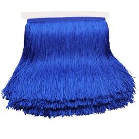 8 Inch Width Blue Fringe Trim 10 Yards Long Tassel Sewing Trim for DIY Craft Clothing and Dress Decoration (Blue)