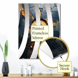 Designart "Gold And Black Mosaic Tiles I" Abstract Tile