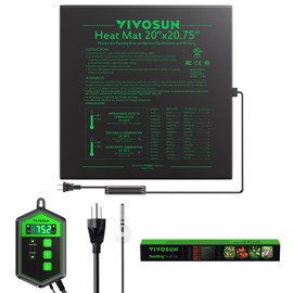 VIVOSUN 20" x 20.75" Seedling Heat Mat and Digital Thermostat Combo Set, UL & MET-Certified Warm Hydroponic Heating Pad for Germination, Indoor Gardening, Greenhouse