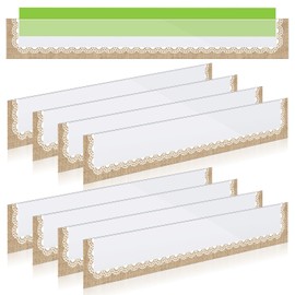 Colarr 8 Pcs Magnetic Pocket Whiteboard Burlap13.78 x 1.97 Inch Magnetic Pocket Chart Sentence Strip Holder Classroom Chalkboard Sentence Bulletin Board Border Trim for Teacher Fridge Back to School