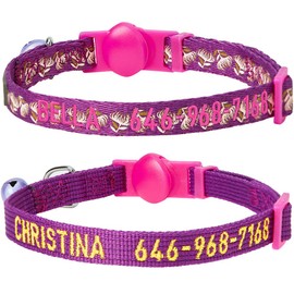 Blueberry Pet 3 Patterns The Power of All in One Breakaway Cat Collars, with Personalization Options