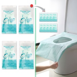 Pack of 40 Disposable Toilet Seat Covers, Waterproof Toilet Covers for Travel with Toddlers (Individually Packed, Green)