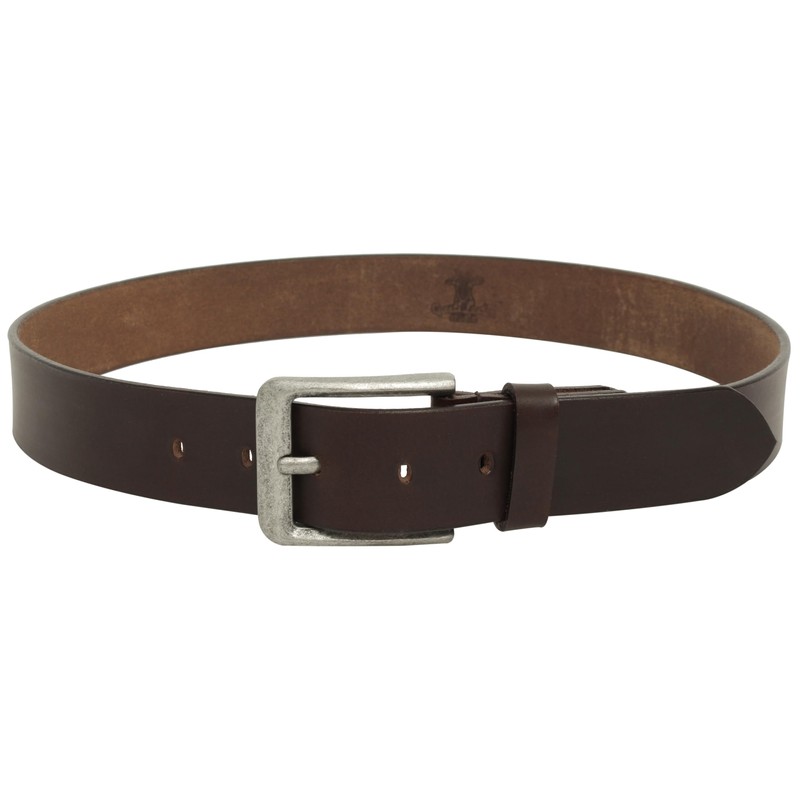 Gusti Kara Plain Leather Belt with Silver Buckle Suit Belt