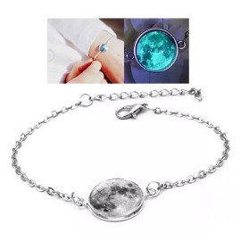 THE9SHOP Pulsera Luna Llena Brilla Oscuridad Moda Brillante Envió 3d