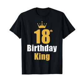 18th Birthday King 18 Years Old Golden 18th Bday Party Boys T-Shirt