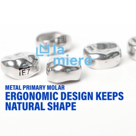 LA MIERE 5Pcs Dental Kids Crown Primary Molar Pedo Crowns Stainless Steel 48 Sizes DLR5 (9.1X7.4mm)