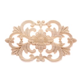 Wood Carved Applique Onlay Furniture Corner Frame Decal Unpainted Furniture DIY Decoration for Furniture Home Door Cabinet (22 x 14cm / 8.7 x 5.5inch), Pack of 1