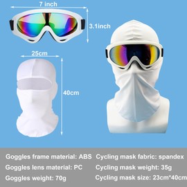LJDJ Cycling Sports goggles Motocross Riding Hiking Protective with Balaclava Cycling Mask UV Protector Scarf, Summer Cooling Neck Gaiter for Men Women
