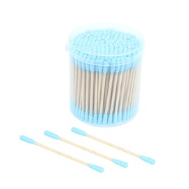 Baluue 200pcs Double Tipped Cotton Swabs Reusable Makeup Remover Pads for Beauty Care Cotton Buds for Ear Nail Multipurpose Storage Box Random Color