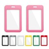 1 Pcs ID Badge Holder with Double-Sided Windows Vertical Hard