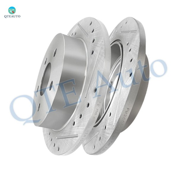 PM Auto Rear Drilled Slotted Disc Brake Rotors For 1998-2002