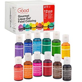 Food Coloring Liqua-Gel 12 Pack (.75ml Bottles) Tasteless Rainbow Color Dye Kit - Easter Eggs, Baking, Decorating, Fondant, Frosting, Chocolate, Cooking, Slime, Crafts - Made in USA