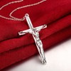 IzuBizu London Womens Unisex Silver Plated Cross Religious Pendant White