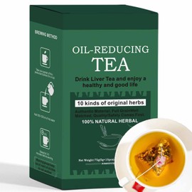Oil-Reducing-Tea, Herbal Chinese Tea For Liver, 10 Herbal With Excellent Formula, Mild Herbs Oil Reducing Tea, 15 Tea Bags (1PCS)