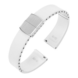 ibenifit Fluororubber Watch Band with Spring Deployant Clasp, Cut to Size Fast Release FKM Rubber Watch Strap for Men Women 18mm 19mm 20mm 21mm 22mm