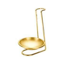 1 Piece Stainless Steel Spoon Rest Holder with Bowl Spoon Rack Standing Spoon Rest Vertical Spoon Rest Soup Ladle Holder Ladle Rest for Kitchen Counter, Gold