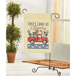 Herrschners Land of Liberty Porch Flag Stamped Cross-Stitch Kit