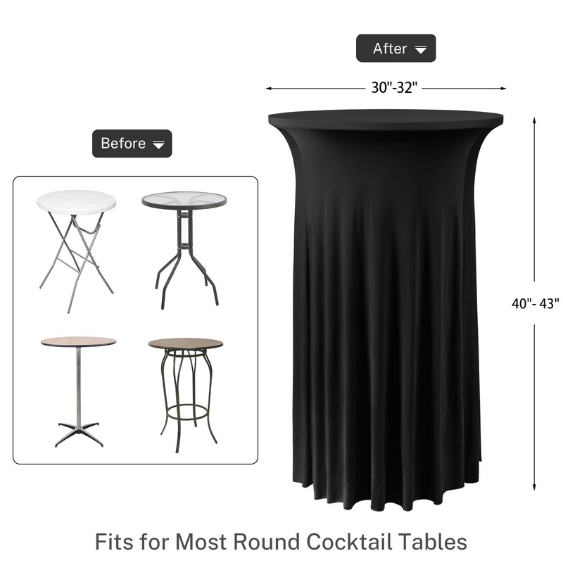ANMINY Round Cocktail Table Covers with Ruffle Skirt Removable Washable