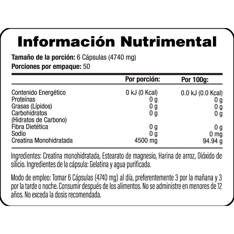 Creatina Monohidrato - 300 Cápsulas - S&v Sabor Sin Sabor
