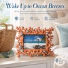 4x6 Coral Shell Picture Frame, Orange Resin Beach Decor