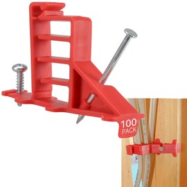 Multi Cable Staples for Romex Clips, Plastic Electrical Wire Stackers, Secures Romex, UF & (NM) Non-Metalic, Coaxial & Data/CAT 5 Cable, Fast and Easy to Install, 100Pcs