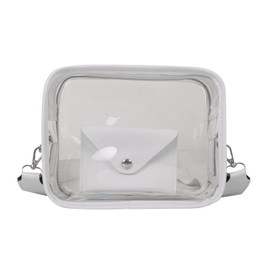IMCUZUR Clear Bag Stadium Approved Clear Purse for Women, Small Clear Crossbody Bag for Concerts Sporting Events Festivals (White)